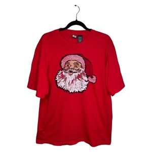 Vintage Big Face Santa Graphic Christmas Holiday T-Shirt